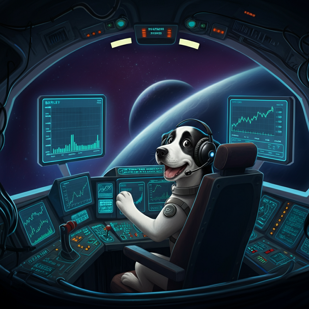 Barkley teaching forex classes from a spaceship cockpit